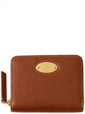 Mulberry Plaque Small Zip Around Purse Oak Legacy NVT